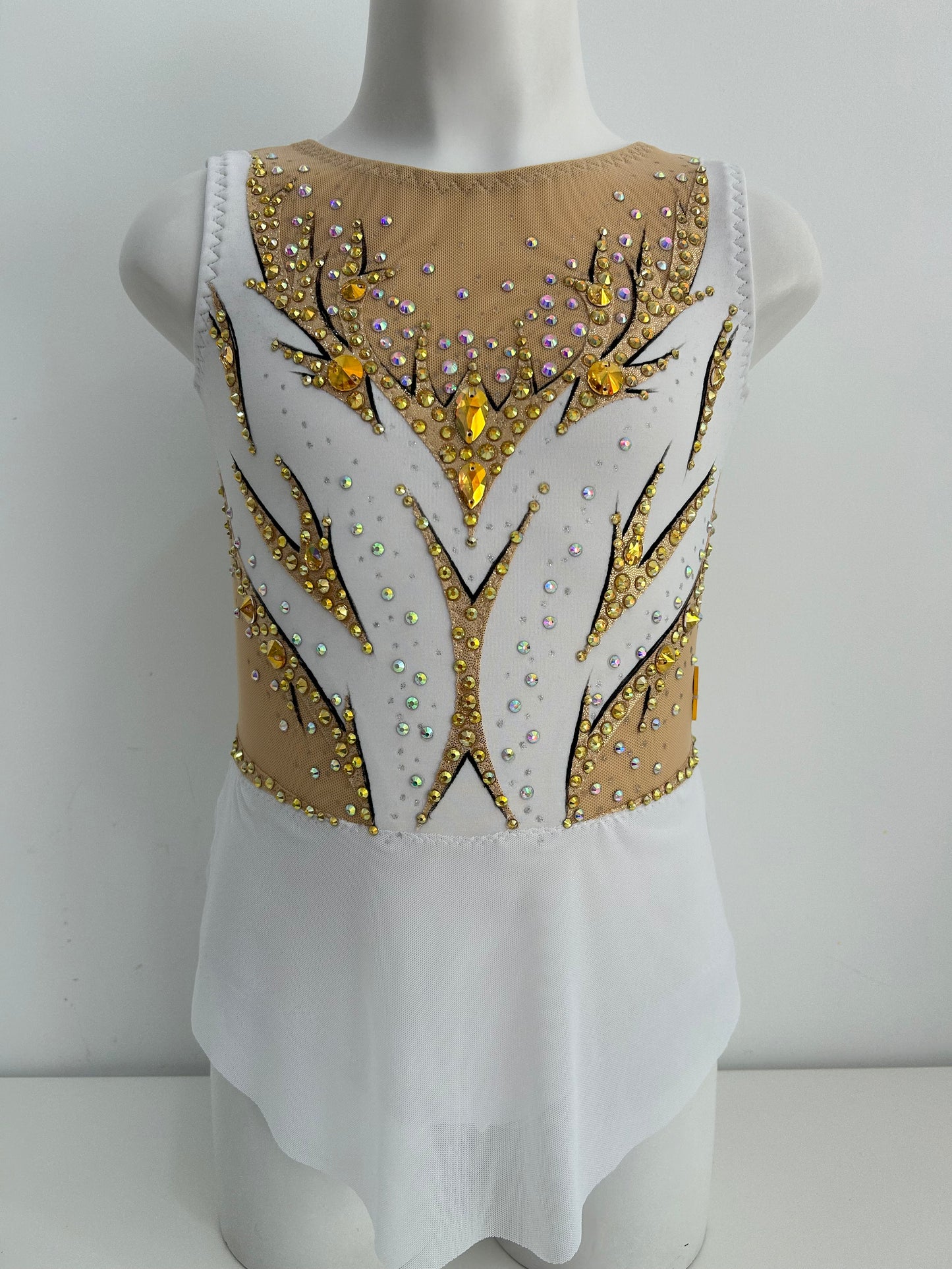 Maillot blanco dorado~ talla 10