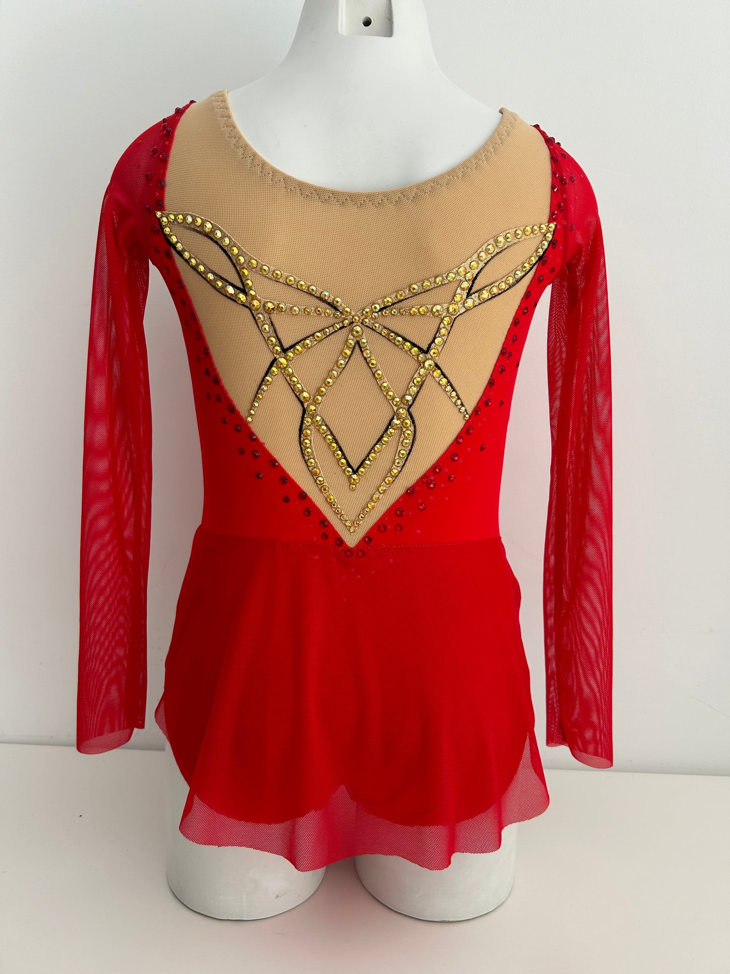 Maillot rojo y dorado ~ talla 10