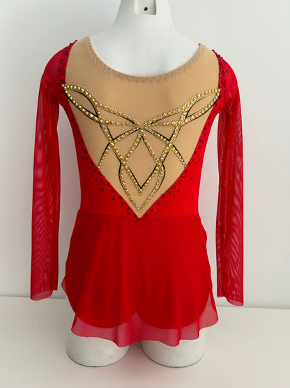 Maillot rojo y dorado ~ talla 10