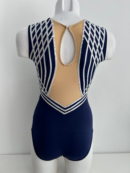 Maillot azul marino y plata ~ Talla S