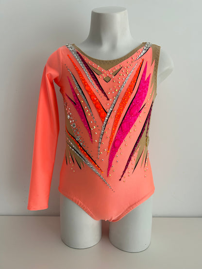 Maillot coral, naranja y plata ~talla 10