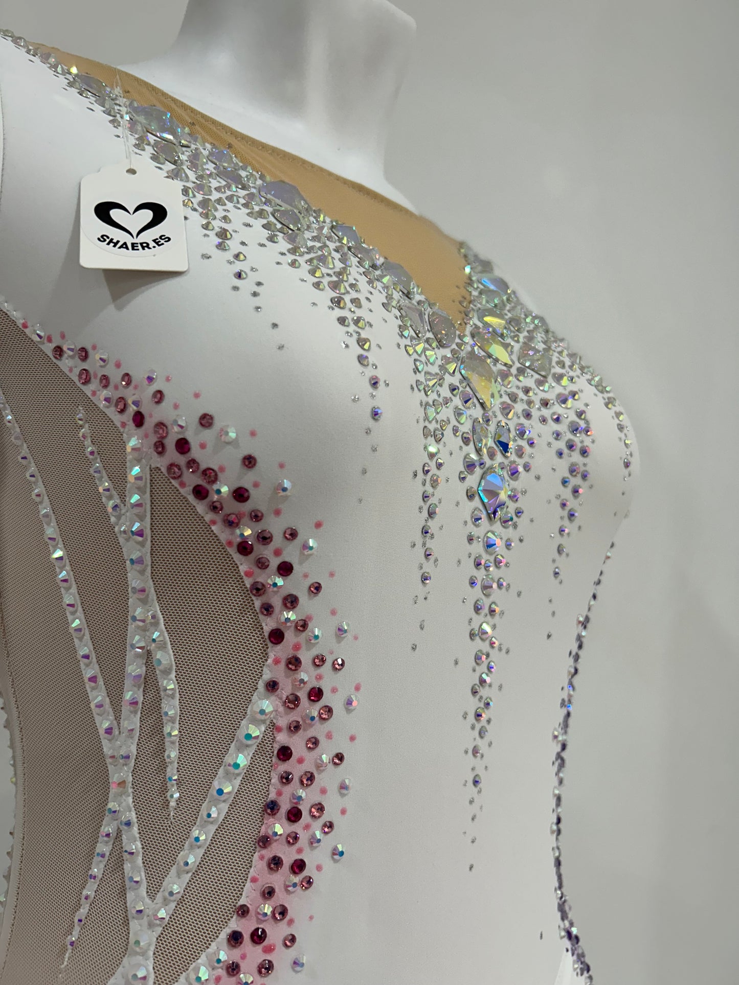 Maillot blanco, morado y rosa~ Talla S