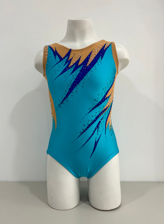 maillot competicion gimnasia ritmica en madrid y online malla mallas mayot maiot mallots en venta comprar online shaer  azul carne en venta  cristales brillante 