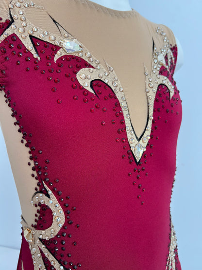 Maillot granate y dorado~ talla 14