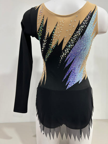 Maillot negro, azul y morado ~ Talla S