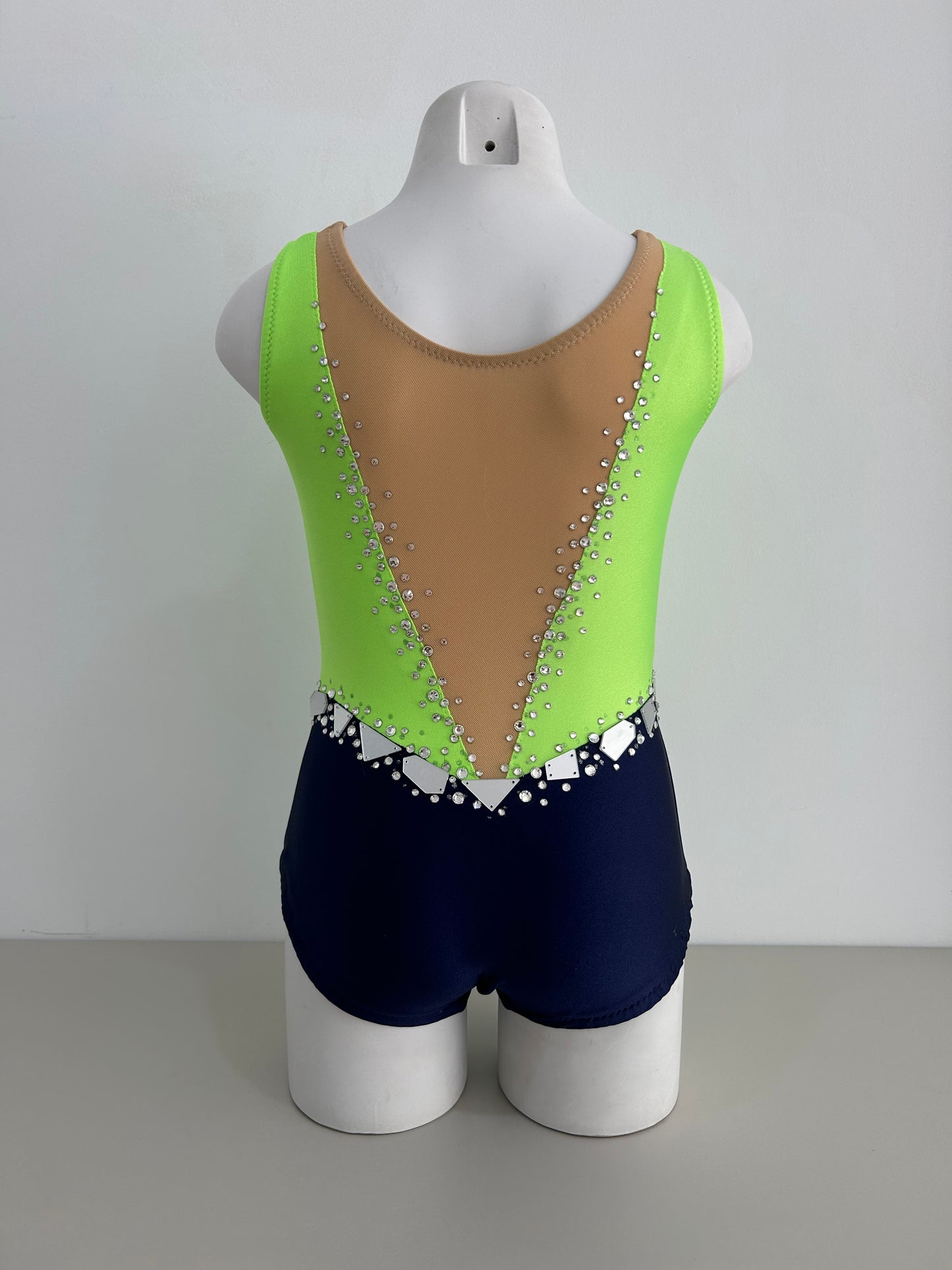 Maillot verde fluor y marino ~ Talla 8