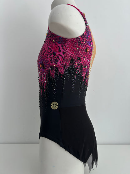 Maillot leopardo fucsia y negro ~ talla 12