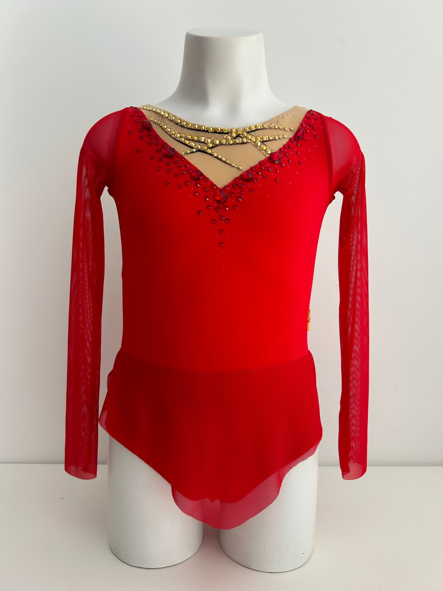 Maillot rojo y dorado ~ talla 10