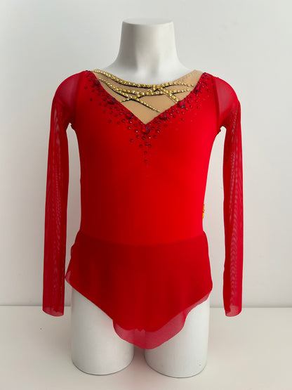 Maillot rojo y dorado ~ talla 10