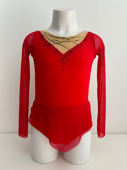Maillot rojo y dorado ~ talla 10