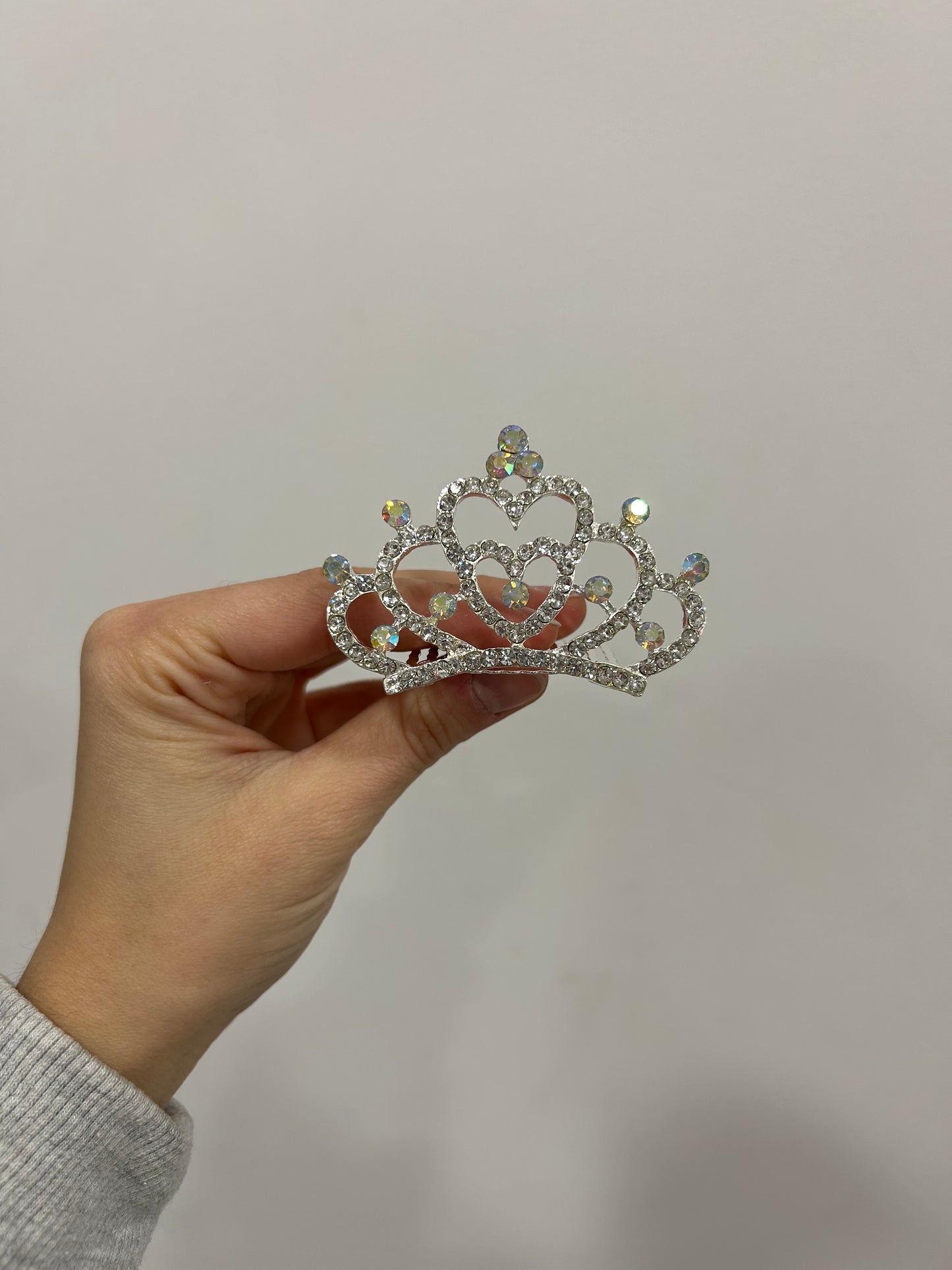 Adorno de moño coronita de metal grande