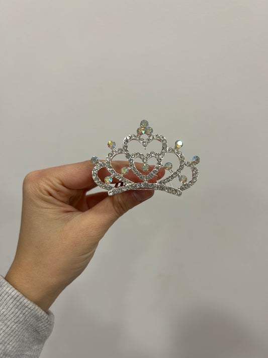 Adorno de moño coronita de metal grande