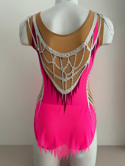 Maillot fucsia, rosa y plata ~ Talla S