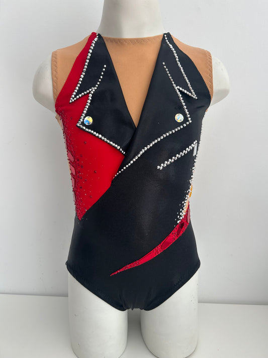 Maillot negro y rojo ~ talla 14