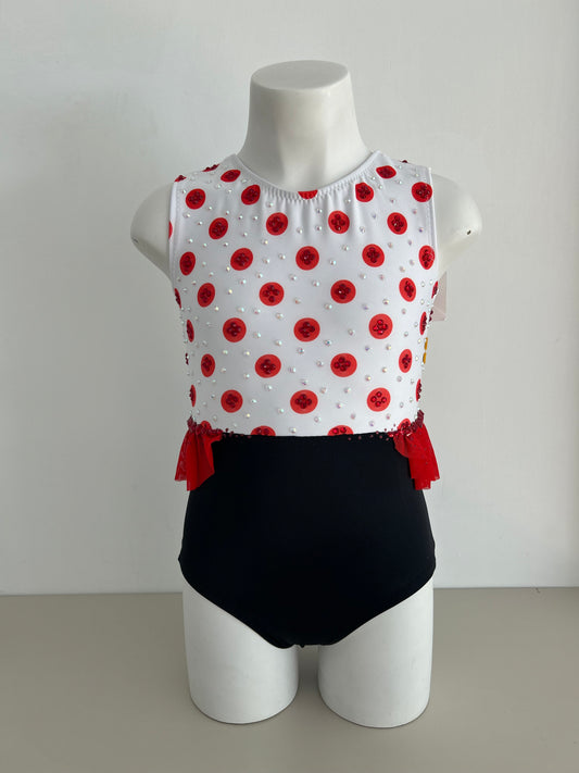 Maillot lunares negro,rojo,blanco ~ Talla 8