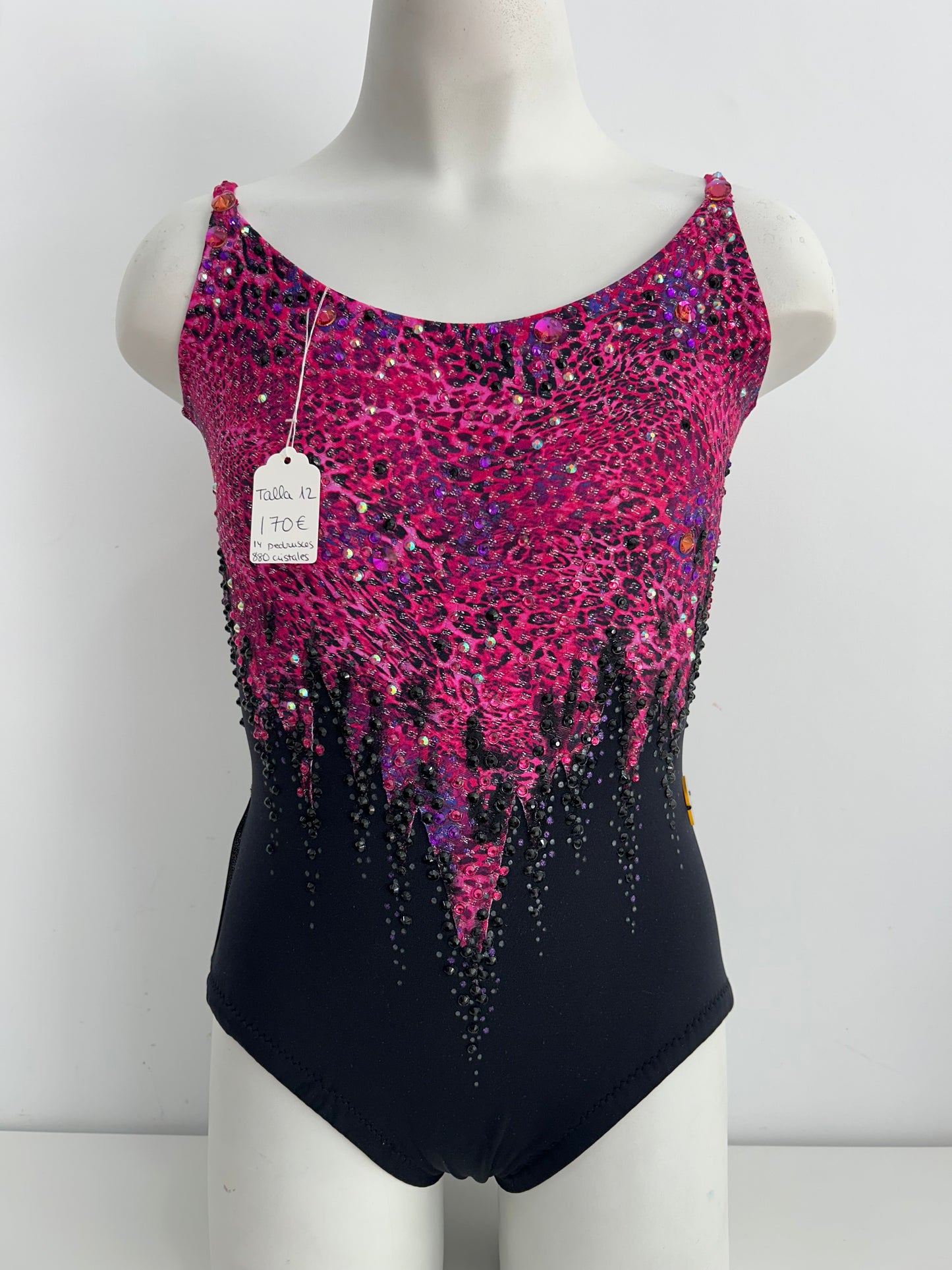Maillot leopardo fucsia y negro ~ talla 12