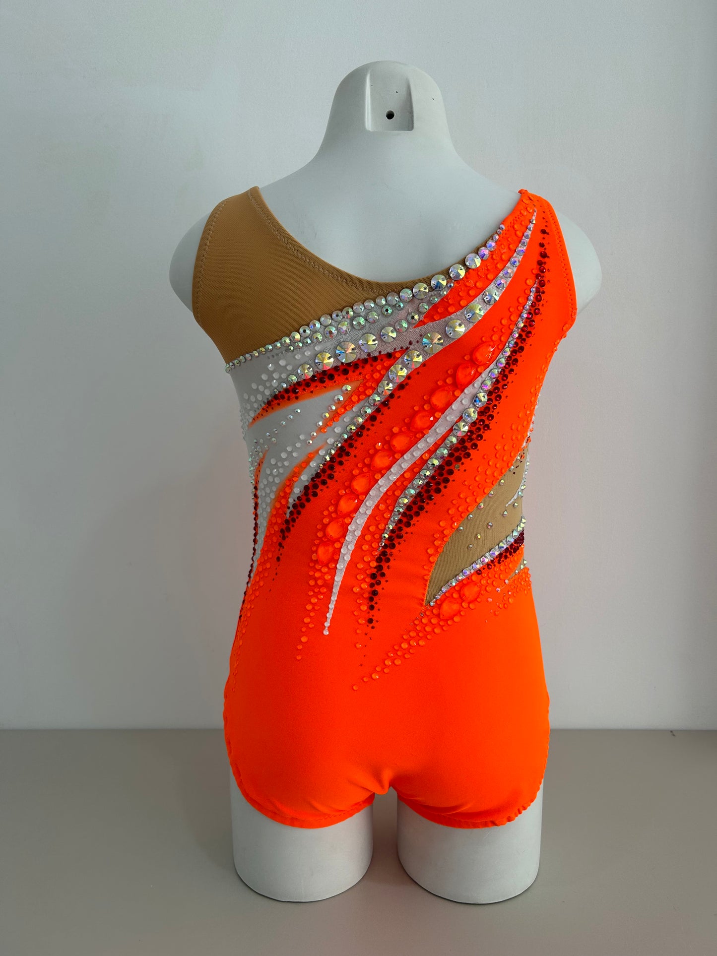 Maillot blanco y naranja ~ Talla 10