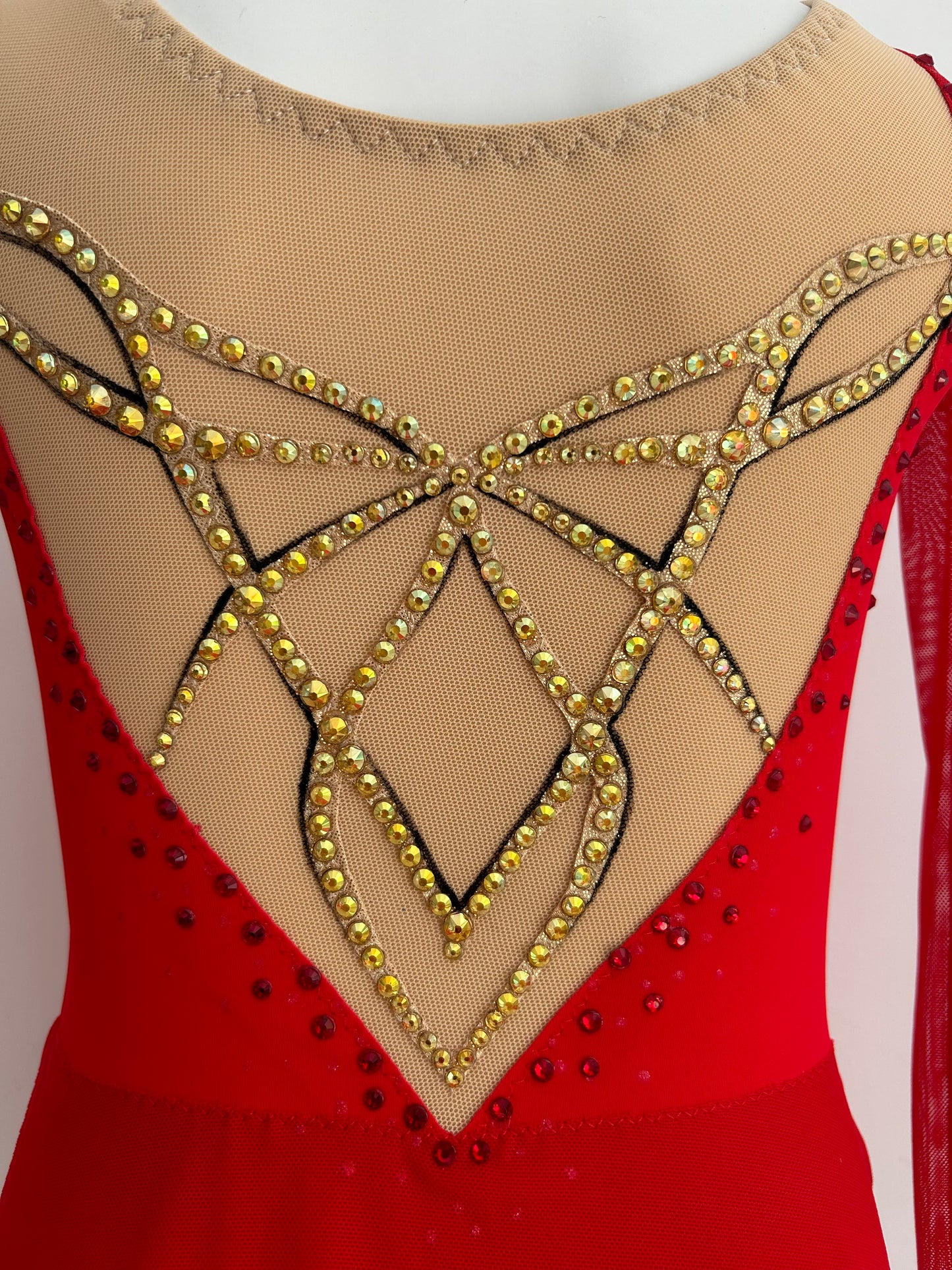 Maillot rojo y dorado ~ talla 10