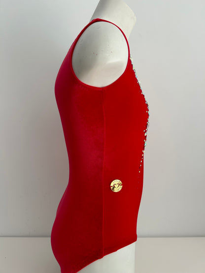 Maillot rojo de terciopelo ~ talla 12