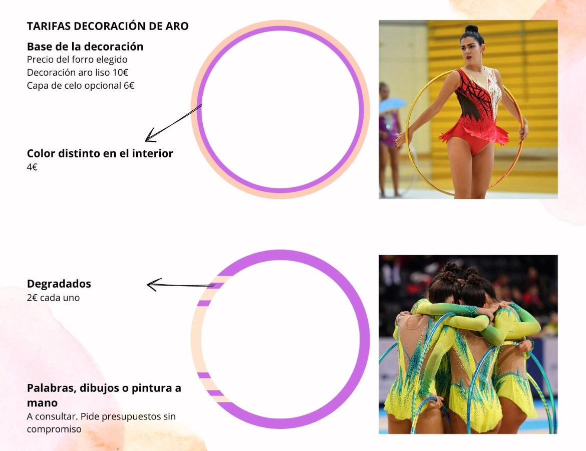 personalizar aro de gimnasia rtimica palabras aerografo colores adhesivo nombre decorar shaer tienda de gimnasia ritmica en madrid y online 