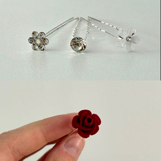 pinza horquilla flor brillo pelo peinado 