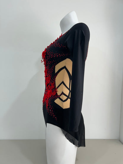 Maillot negro con flores ~ Talla 16