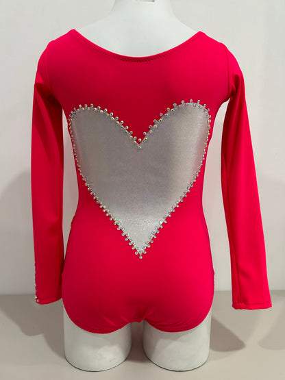 Maillot fucsia con corazón ~ Talla 10