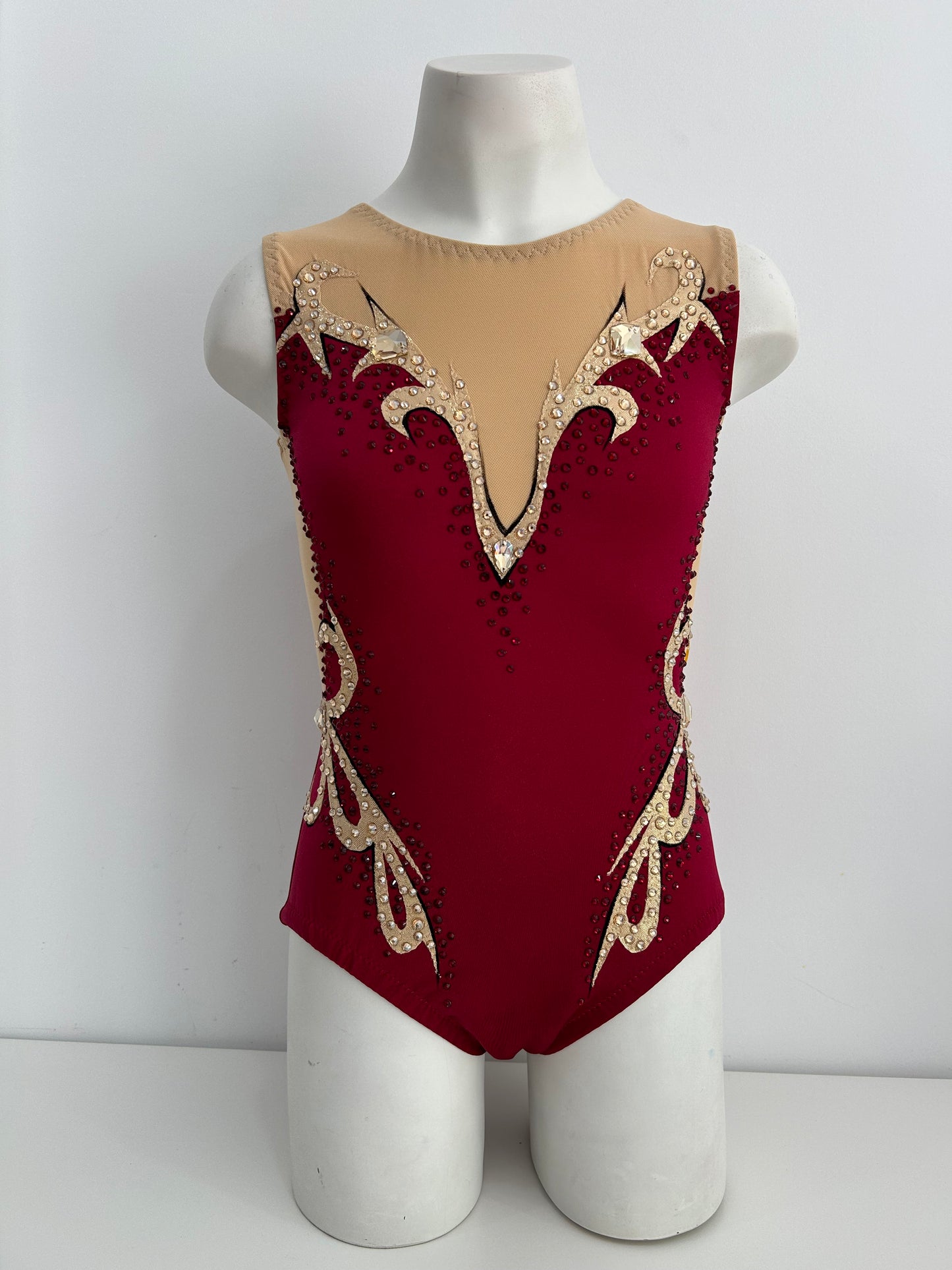 Maillot granate y dorado~ talla 14