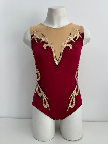 Maillot granate y dorado~ talla 14