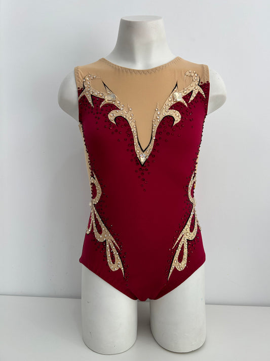 Maillot granate y dorado~ talla 14