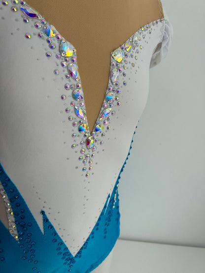 Maillot blanco y azul ~ talla 14
