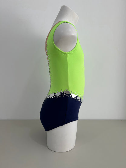 Maillot verde fluor y marino ~ Talla 8