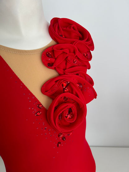 Maillot rojo con flores~ Talla 14