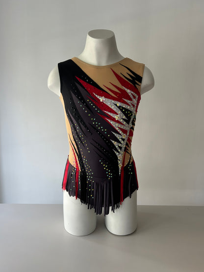 Maillot gris, negro y rojo ~ Talla 14