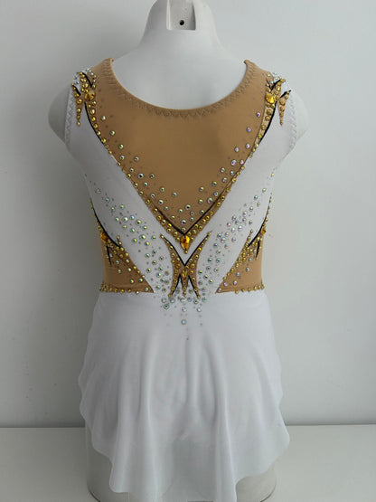 Maillot blanco dorado~ talla 10