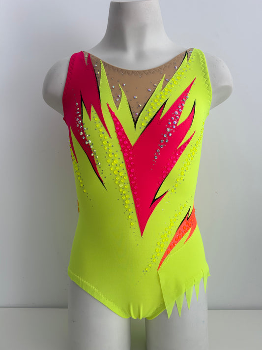 Maillot amarillo flúor y rosa ~ Talla 12