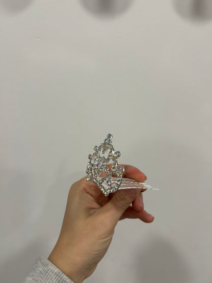 Adorno de moño coronita de metal grande