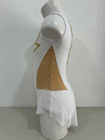 comprar Maillot_de_competicion con falda dorado y blanco malla_mallot_maillots_shaer_tienda_de_gimnasia_ritmica_en_madrid_maillots_de_competicion_en_venta_disponibles_en_Madrid_Espa_a_y_online