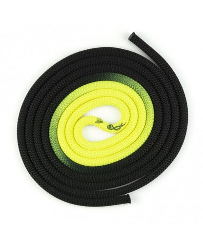 cuerda venturelli gimnasia ritmica color degradado negro y amarillo