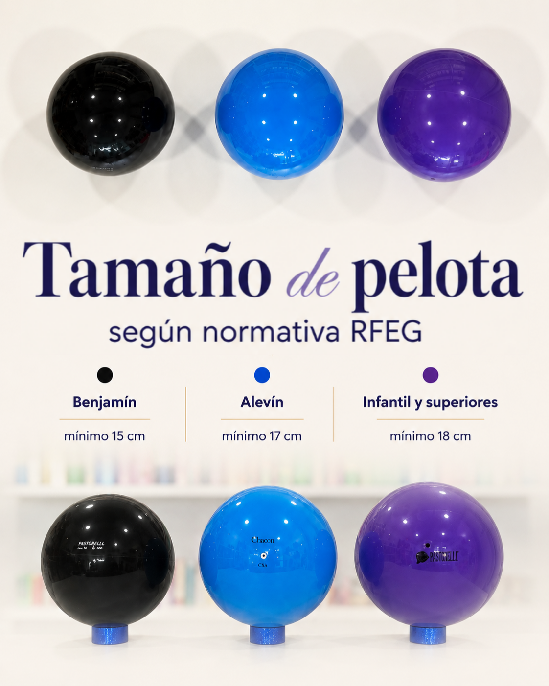 Qué tamaño de pelota rítmica necesito según mi categoría . Compra online envíos rápidos a España 