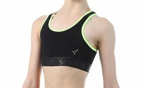 Top de entrenamiento solo gimnasia rítmica negro amarillo flúor shaer tienda de gimnasia rítmica en Madrid y online 