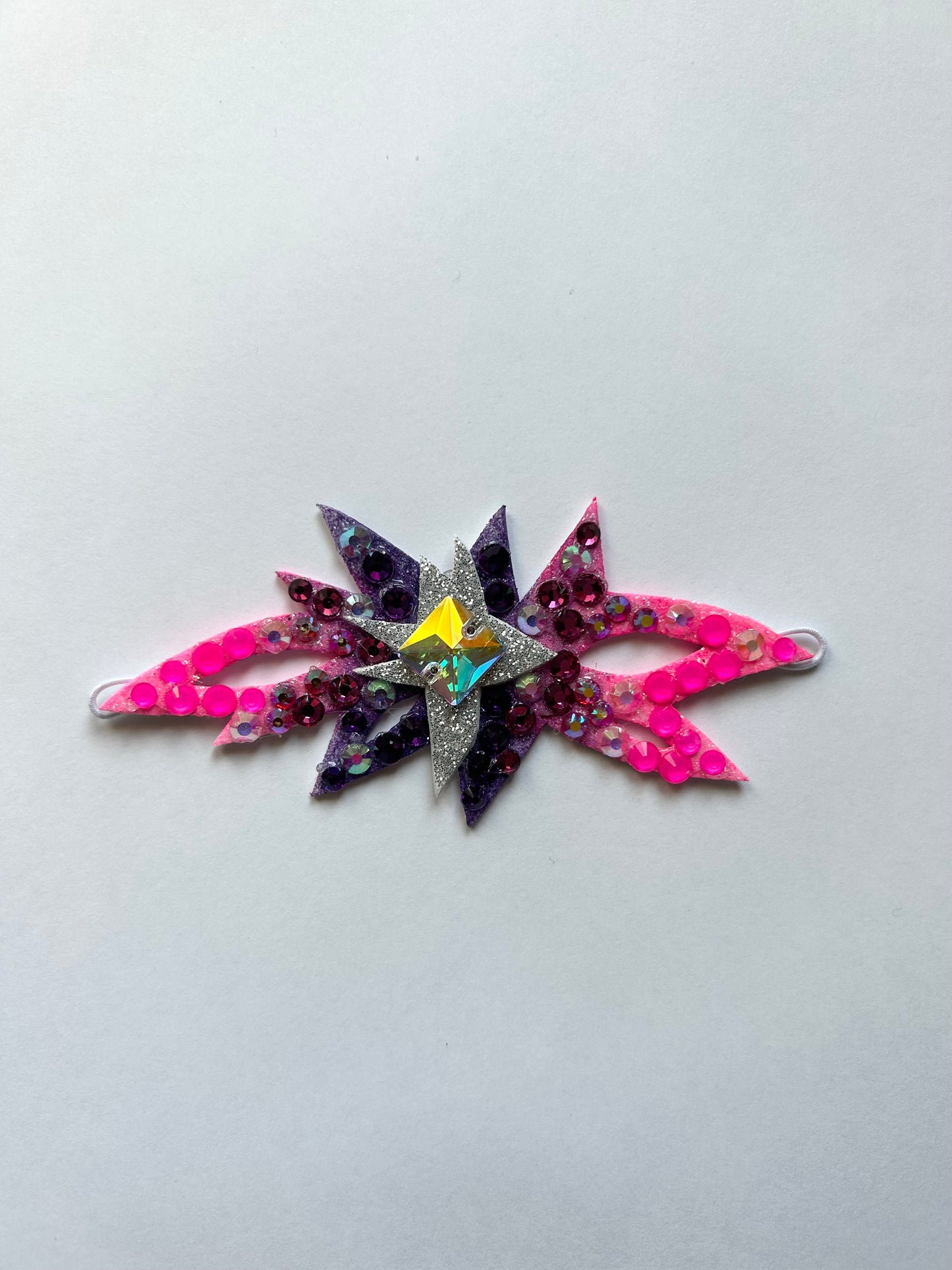 adorno de moño colores fluor para gimnasta de gimnasia ritmica edicion limitada shaer morado rosa plata aurora boreal