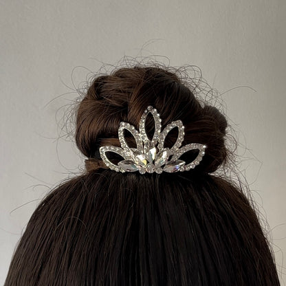 Coronita de metal moño con peineta plata 