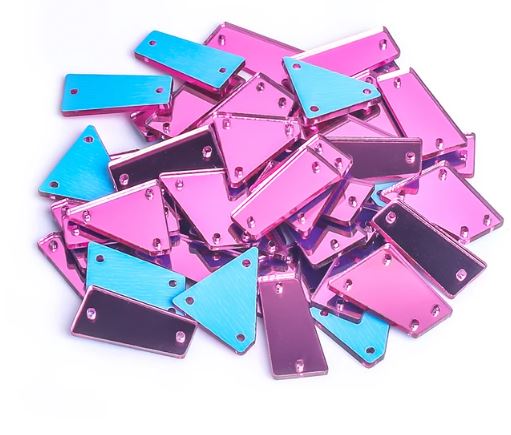 Pack 100 espejos acrílicos de coser rosa