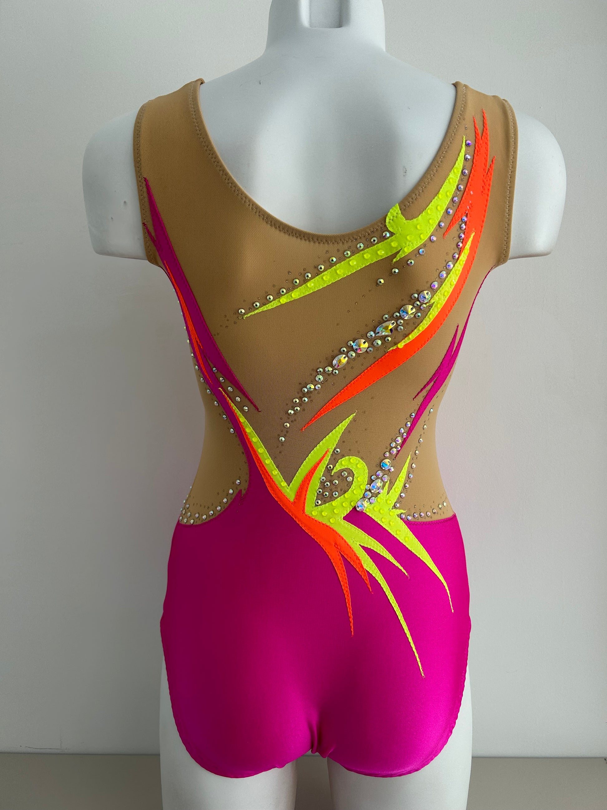 maillot competicion gimnasia ritmica en madrid y online malla mallas mayot mayots maiot maiots mallots en venta comprar online shaer  rosa amarillo naranja 