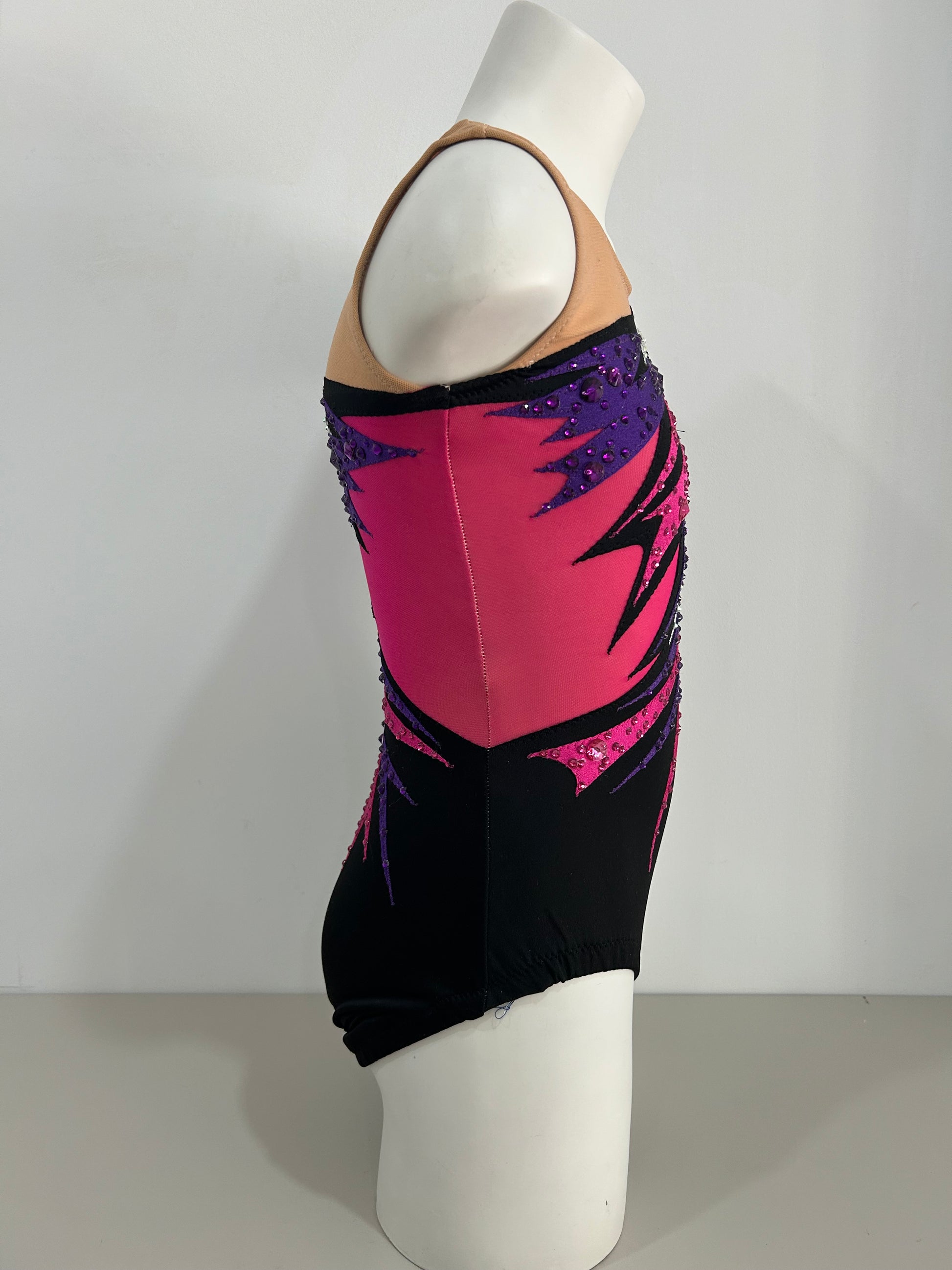 malla mallot maillots shaer tienda de gimnasia ritmica en madrid lateral maillot fucsia 