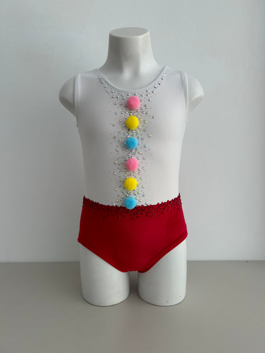 maillot barato niña pequeña gimnasia ritmica gimnasta escuela shaer tienda de gimnasia ritmica madrid  payasa circo pompones botones
