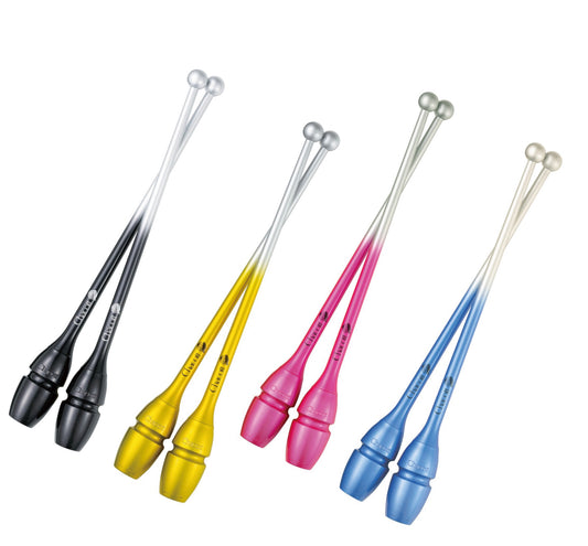 Mazas de dos colores degradados Chacott gimnasia rítmica shaer 
