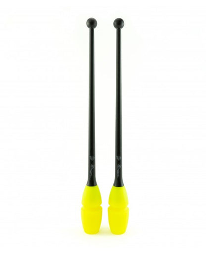 mazas venturelli gimnasia ritmica color negro y amarillo