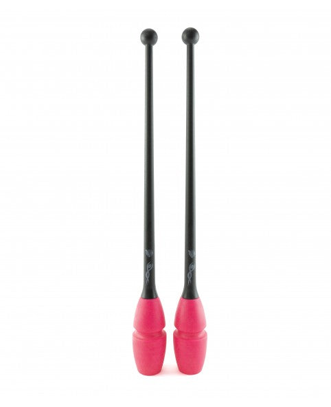 mazas venturelli gimnasia ritmica color negro y rosa 